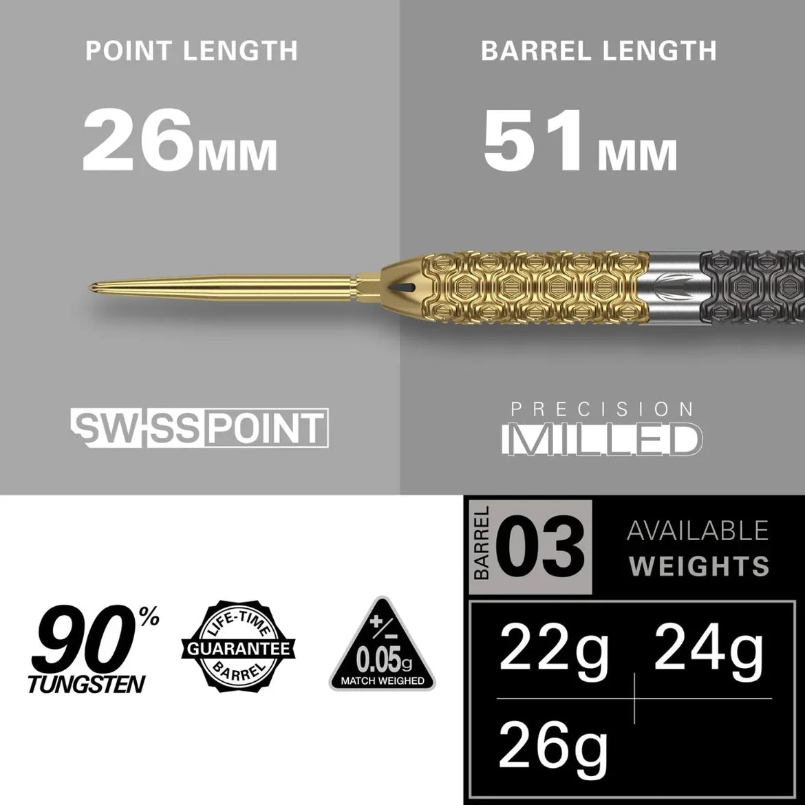 Target Darts Cult Envy 03 90% Tungsten SP Steel Tip Darts