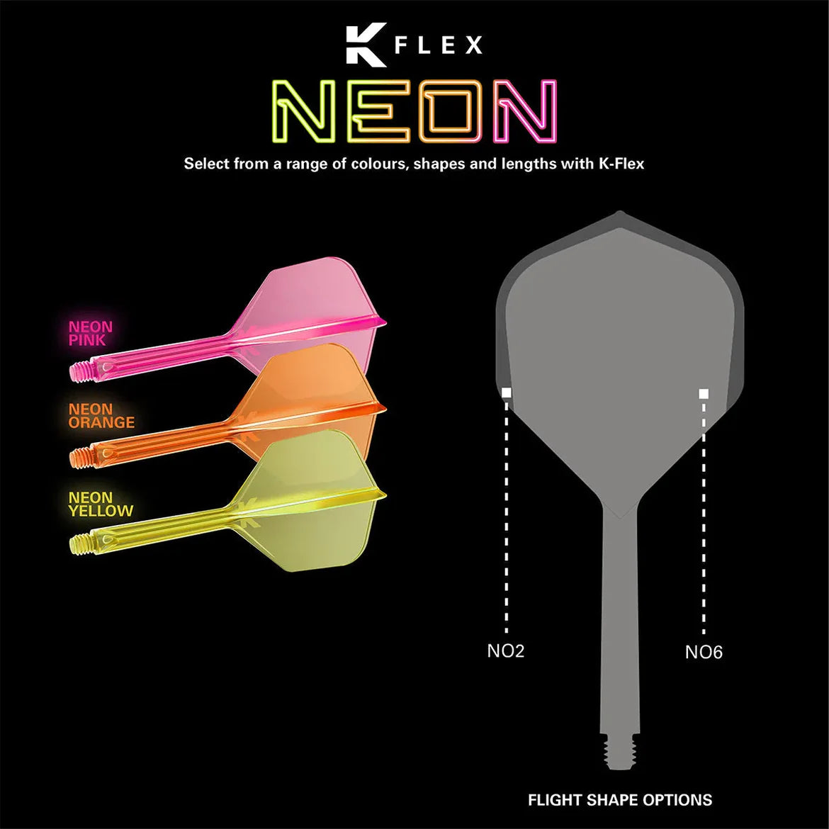 Target Darts K-Flex Flight System No6 - Neon Orange