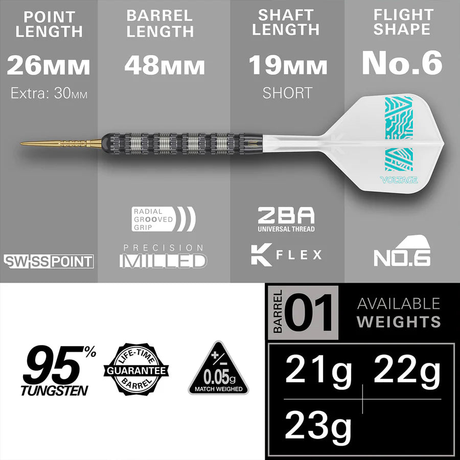 Target Darts Rob Cross 95K 95% Tungsten SP Steel Tip Darts