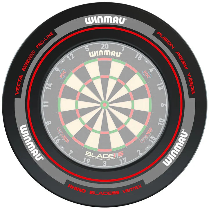 Winmau Advance Dartboard-Umrandung in Schwarz und Rot