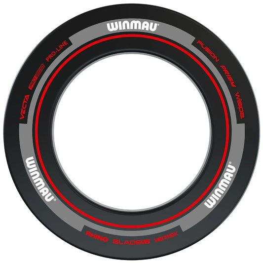 Winmau Advance Dartboard-Umrandung in Schwarz und Rot