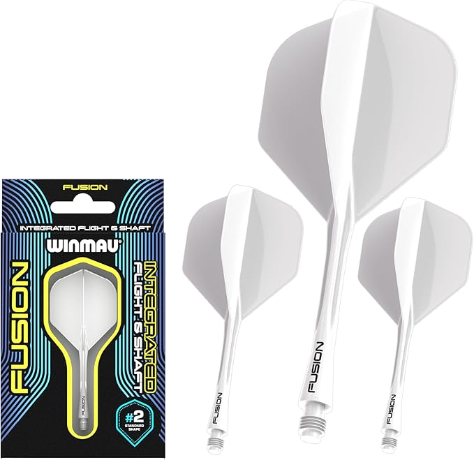 Winmau Fusion Integrated Flight System - Solid White