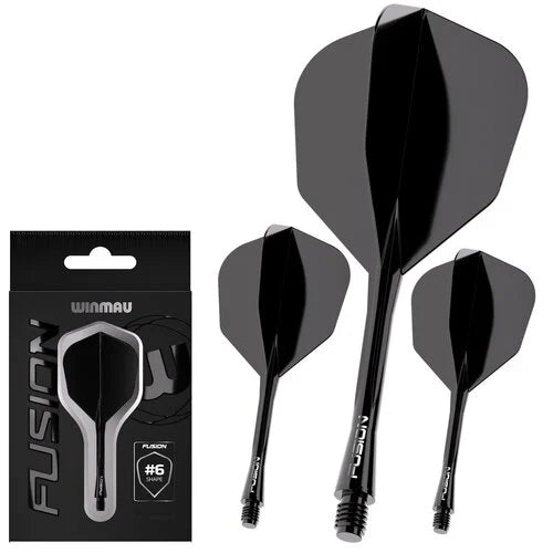 Winmau Fusion Integrated Flight System - Solid Black